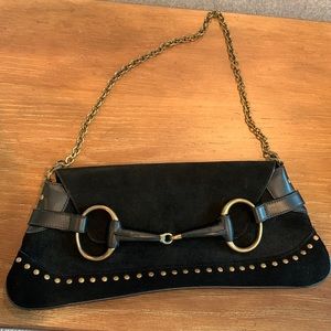 Black suede bag